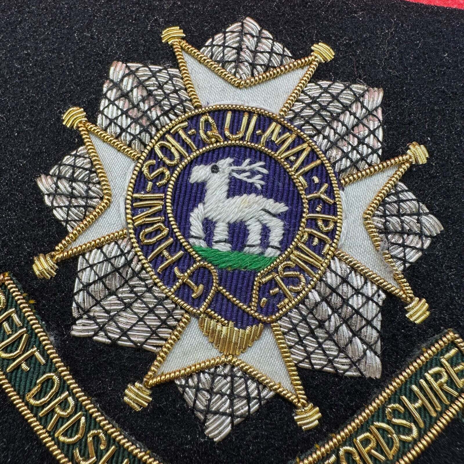 British Army Bullion Embroidered Blazer Badge - Bedfordshire & Hertfordshire - The Militaria Shop