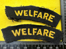 Load image into Gallery viewer, Original WW2 British Home Front Civil Defence Welfare Shoulder Titles - The Militaria Shop