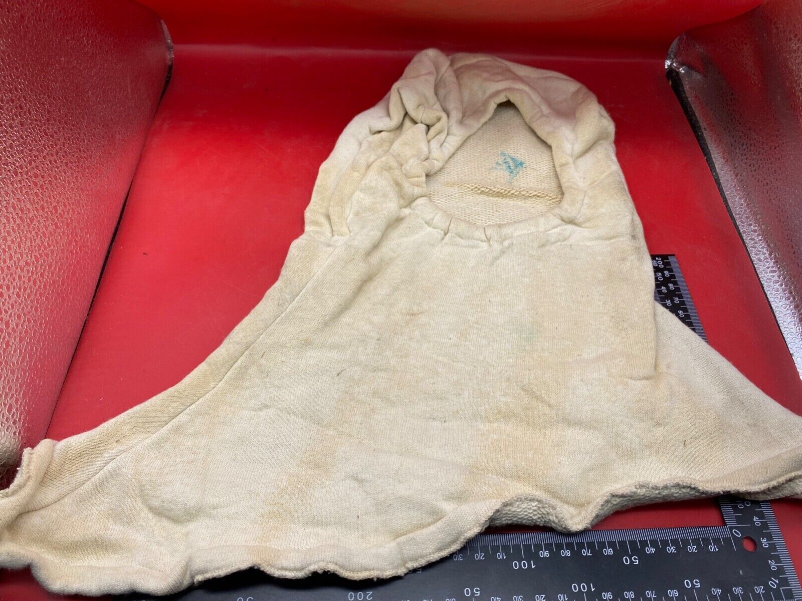 Rare Original WW2 British Royal Navy Gunners Flash Hood - Dated 1942 - The Militaria Shop