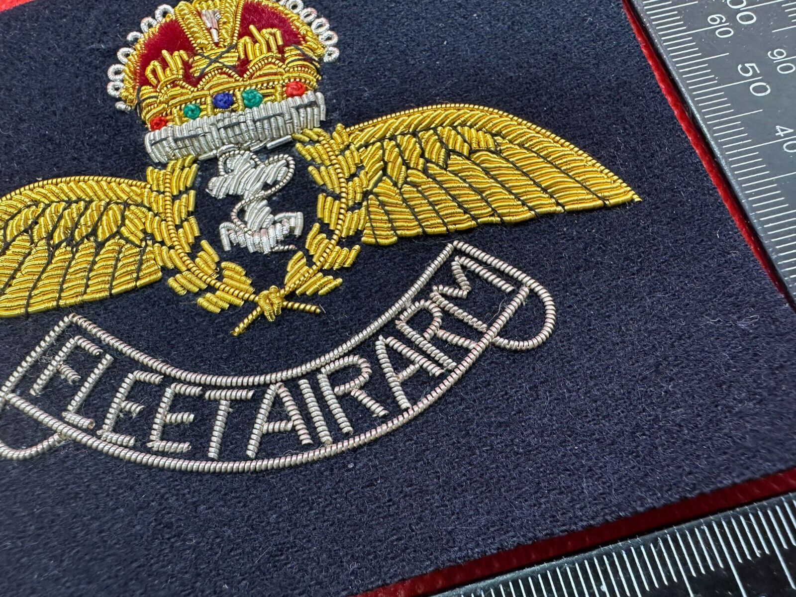 British Royal Navy Bullion Embroidered Blazer Badge - Fleet Air Arm- Kings Crown - The Militaria Shop