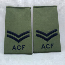 Charger l'image dans la galerie, Cadet ACF OD Green Rank Slides / Epaulette Pair Genuine British Army - NEW - The Militaria Shop