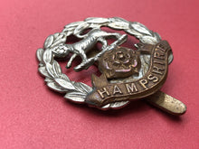 Load image into Gallery viewer, Original WW2 British Army Hampshire Regiment Cap Badge - The Militaria Shop
