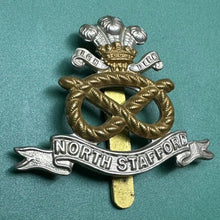 Load image into Gallery viewer, Original WW2 British Army North Stafford Regiment Cap Badge - The Militaria Shop