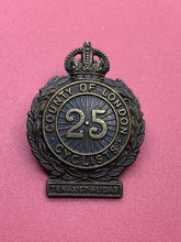 Load image into Gallery viewer, Original WW1 British Army 25th London Cyclist Corps Cap Badge - The Militaria Shop
