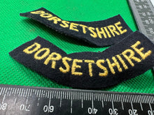Load image into Gallery viewer, Original WW2 British Home Front Civil Defence Dorsetshire Shoulder Titles - The Militaria Shop