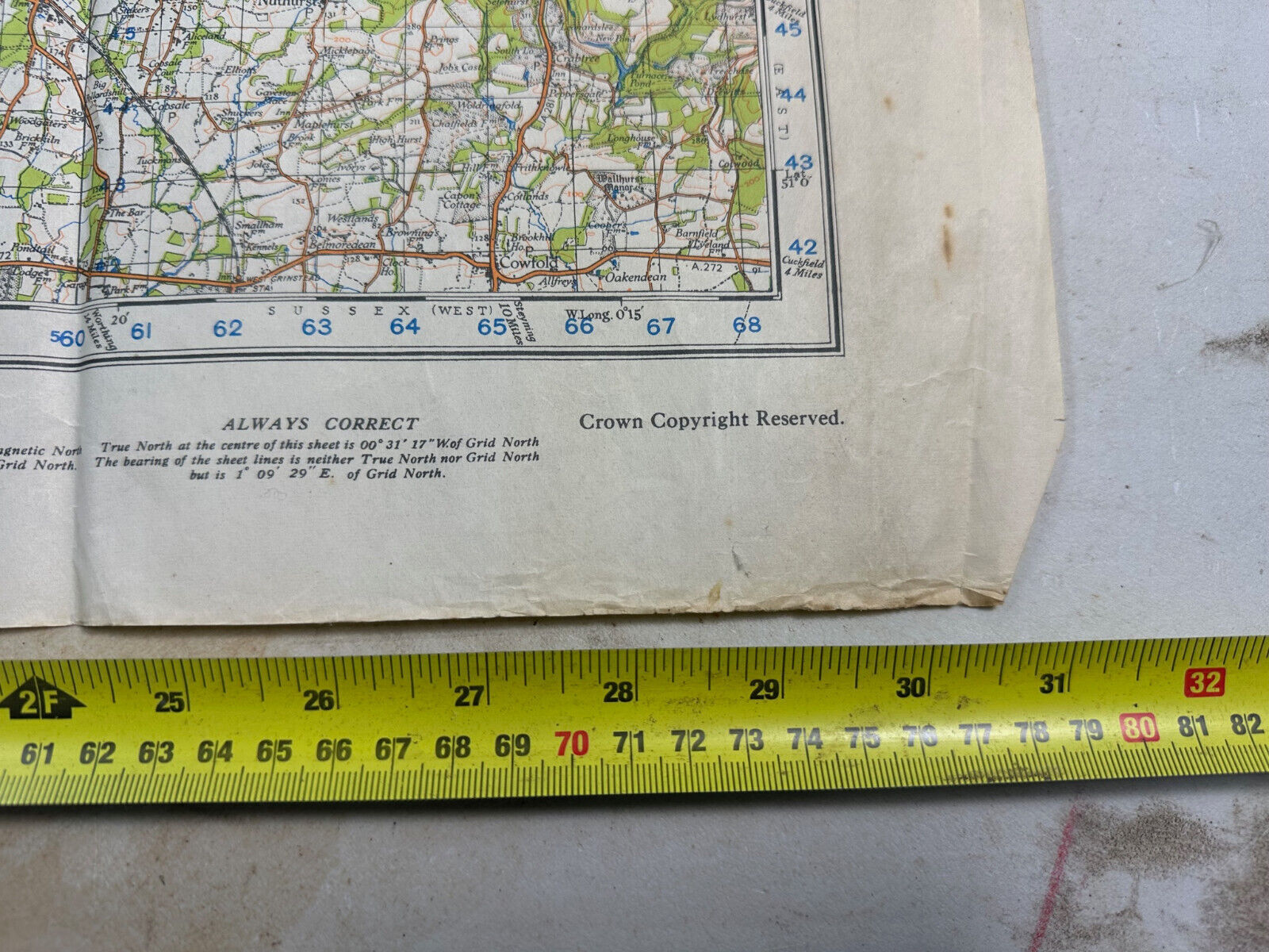 Original WW2 British Army OS Map of England - War Office - Guildford & Horsh - The Militaria Shop