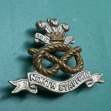Load image into Gallery viewer, Original WW2 British Army North Stafford Regiment Cap Badge - The Militaria Shop