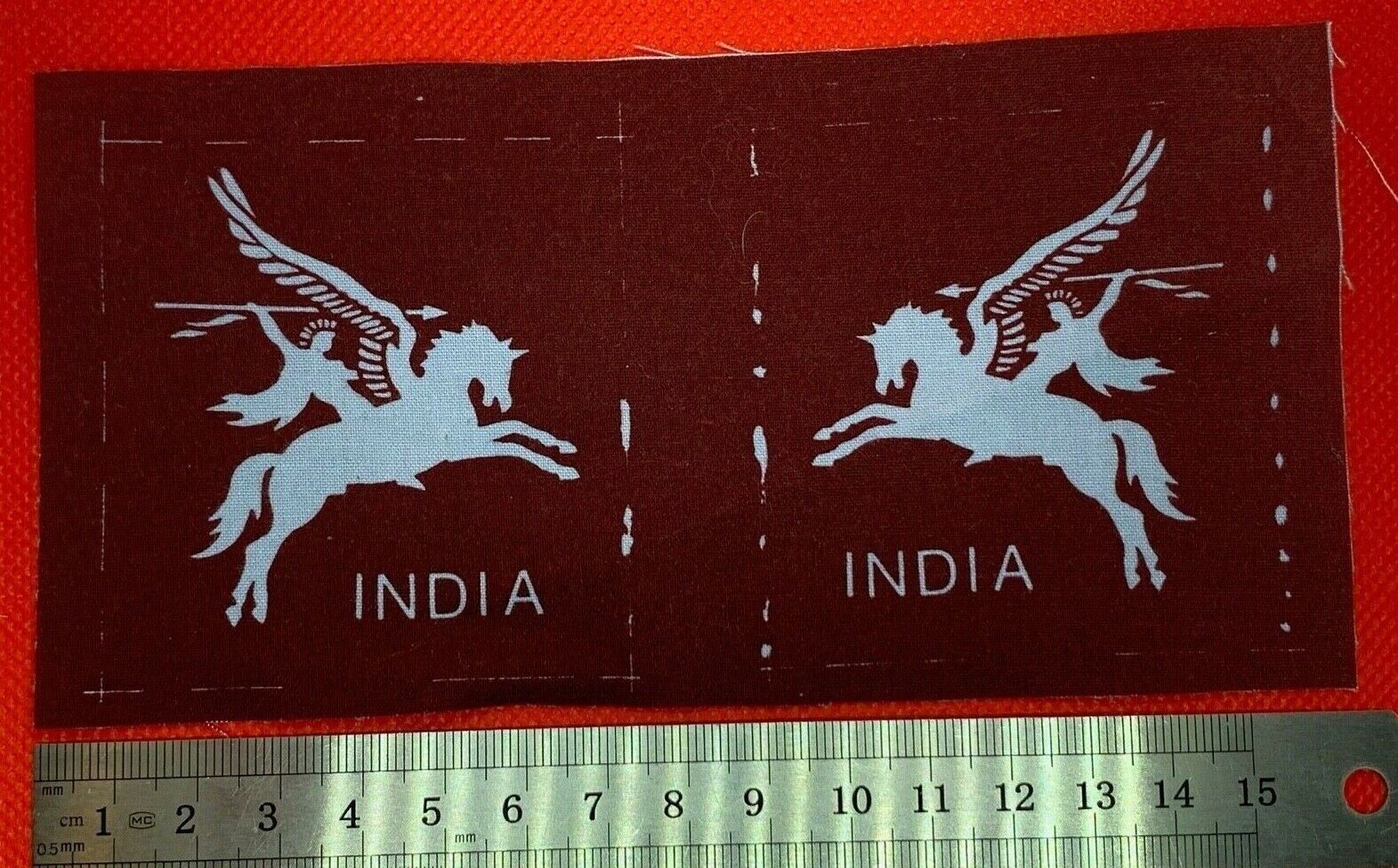 Pair of WW2 Style Printed 44th Indian Airborne Shoulder Badges - Reproduction - The Militaria Shop