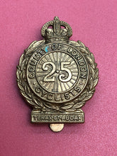 Load image into Gallery viewer, WW1 British Army 25th London Regiment ‘London Cyclists’ Cap Badge - The Militaria Shop