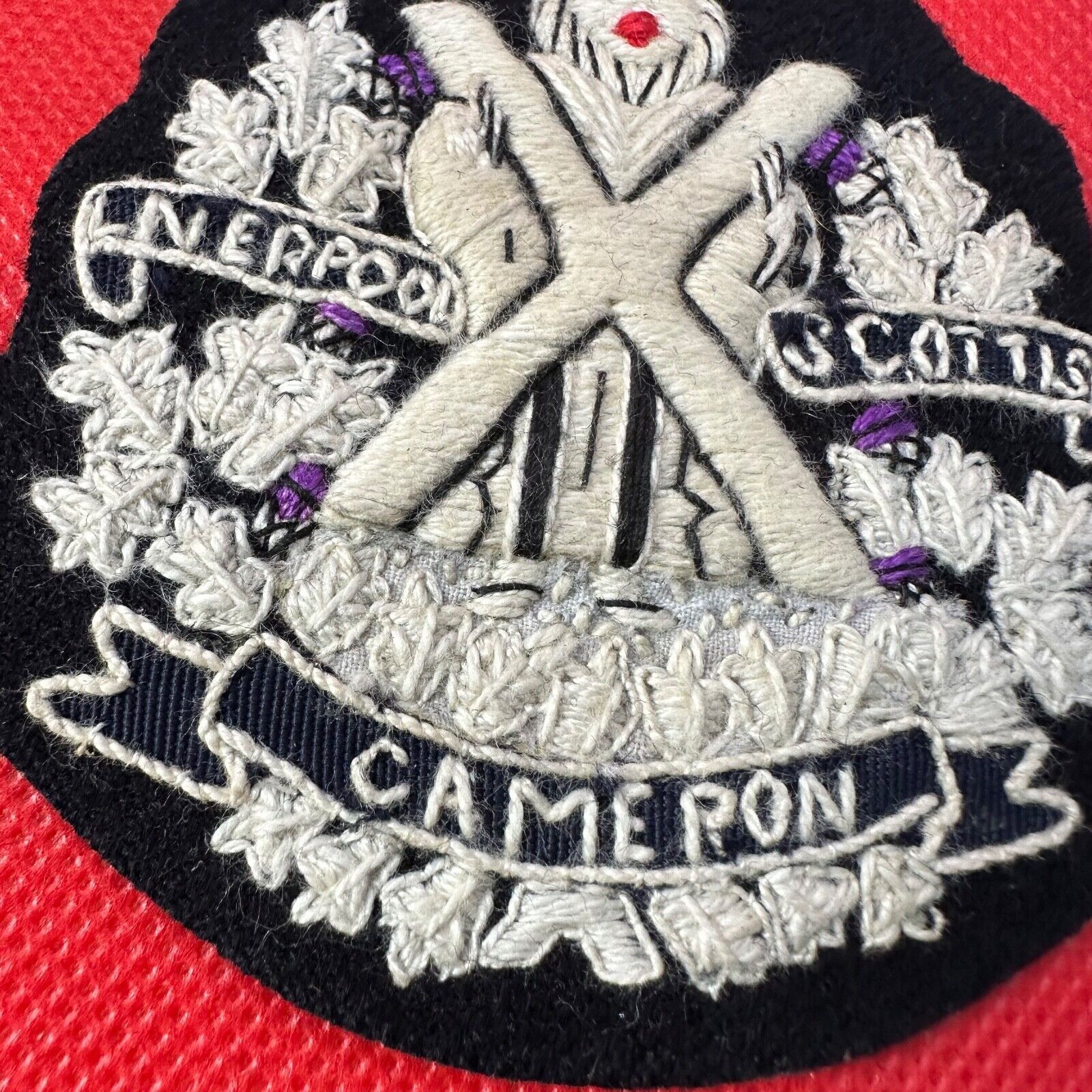 British Army Liverpool Scottish Cameron Regiment Embroidered Blazer Badge - The Militaria Shop
