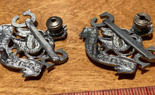 Load image into Gallery viewer, WW2 Kings Crown Bucks Special Constabulary SC white metal collar badges. - The Militaria Shop