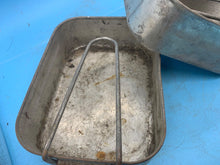 Charger l'image dans la galerie, Original WW2 British Army Soldiers Mess Tin Set - Two Piece - Fold Out Handles - The Militaria Shop