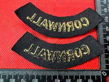 Charger l'image dans la galerie, Original WW2 British Home Front Civil Defence Cornwall Shoulder Titles - The Militaria Shop