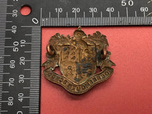 Load image into Gallery viewer, Original WW1 British Army Bournemouth School OTC Officer Training Cap Badge - The Militaria Shop