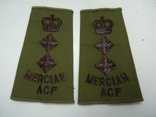 Charger l'image dans la galerie, Mercian ACF OD Green Rank Slides / Epaulette Pair Genuine British Army - NEW - The Militaria Shop