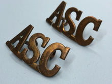 Load image into Gallery viewer, Original WW1 British Army Service Corps (A.S.C.) Shoulder Titles - The Militaria Shop