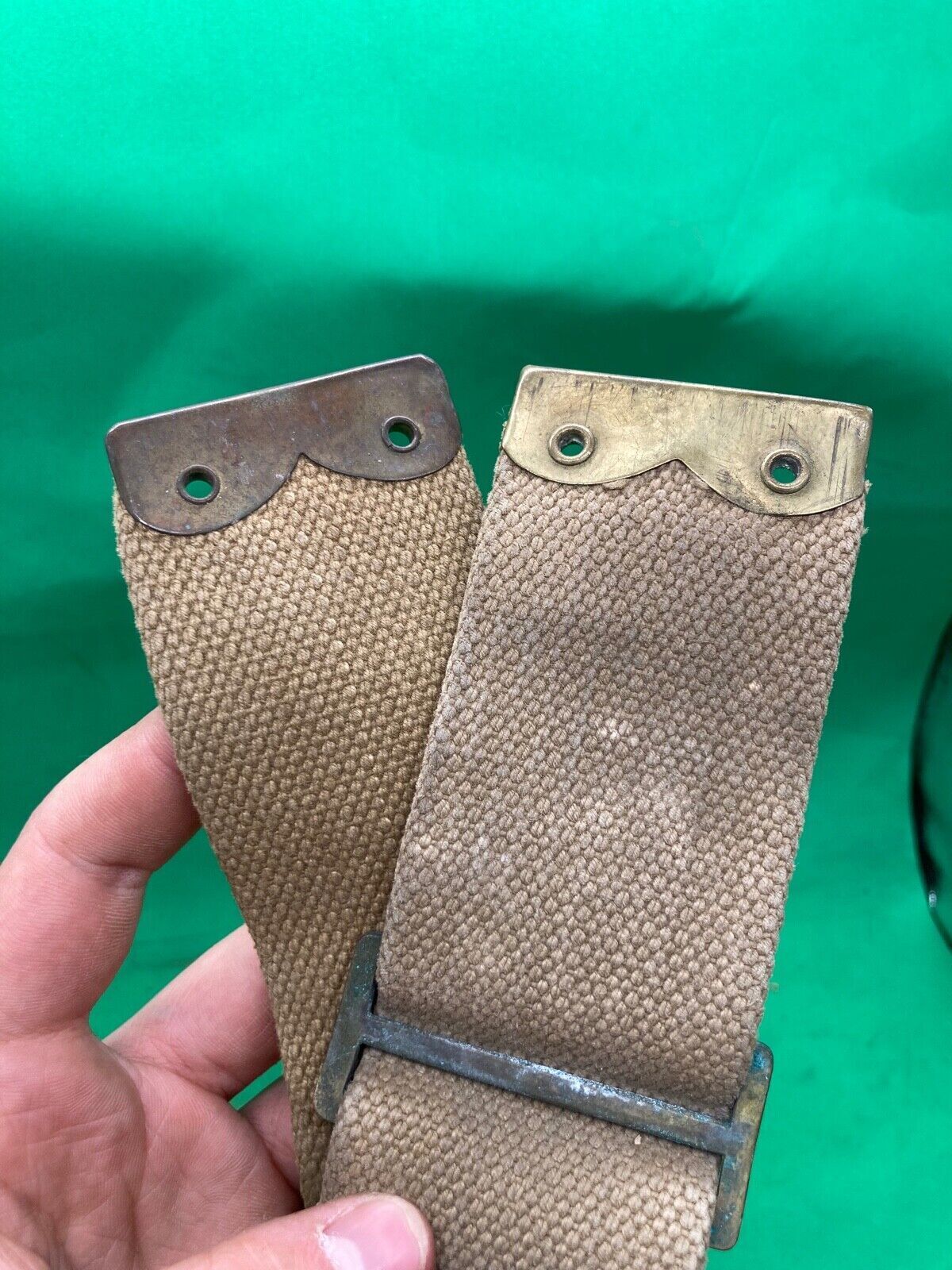 Original WW2 Pattern British Army L Straps Pair - 37 Pattern Webbing Haversack - The Militaria Shop