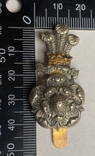 Load image into Gallery viewer, WW1 / WW2 British Army Yorkshire Hussars white metal and brass cap badge. - The Militaria Shop