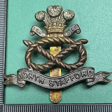 Load image into Gallery viewer, Original WW2 British Army North Stafford Regiment Cap Badge - The Militaria Shop