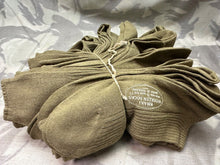 Load image into Gallery viewer, Original British Army WW2 New Old Stock Officers Wool Khaki Socks - Varied Sizes - The Militaria Shop