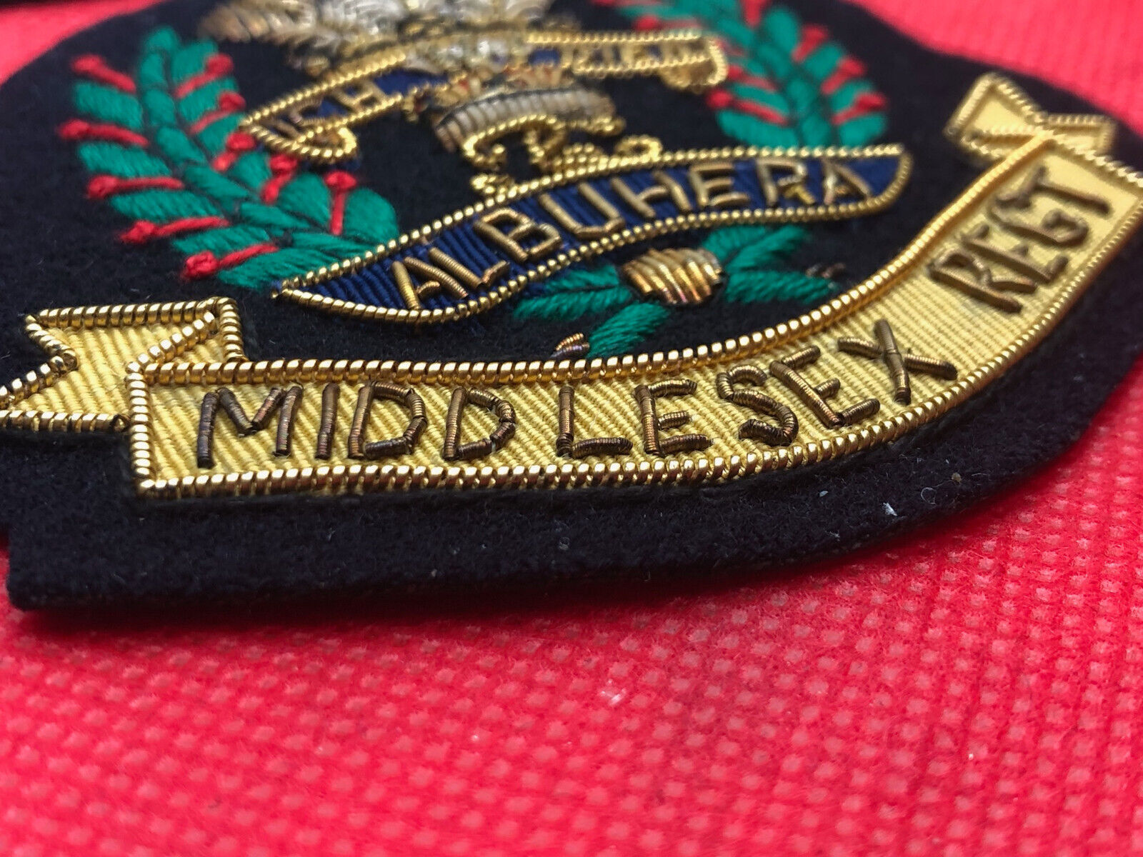British Army Bullion Embroidered Blazer Badge - Middlesex Regiment - The Militaria Shop