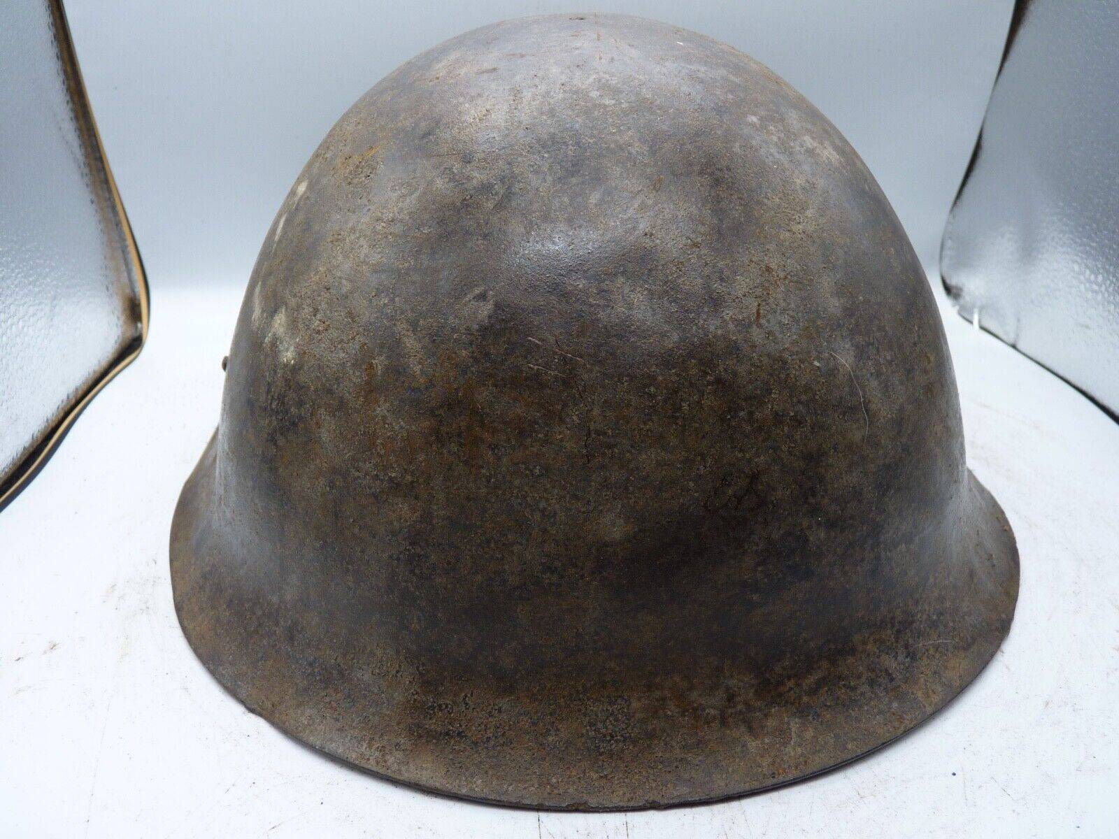 Original WW2 British / Canadian Army Mk3 High Rivet Turtle Army Combat Helmet - The Militaria Shop