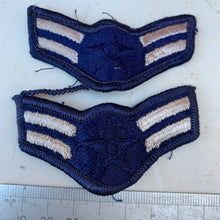 Load image into Gallery viewer, Pair of United States Air Force Rank Chevrons Navy Blue - Airmen First Class - The Militaria Shop