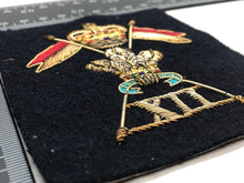 Lade das Bild in den Galerie-Viewer, British Army Bullion Embroidered Blazer Badge - 12th Lancers - The Militaria Shop