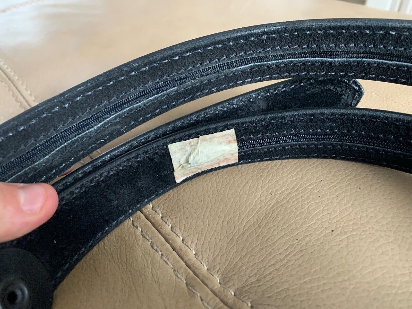 Aker Black Leather Pistol Police Belt - Varied Sizes - Hidden Coin Compartment - The Militaria Shop
