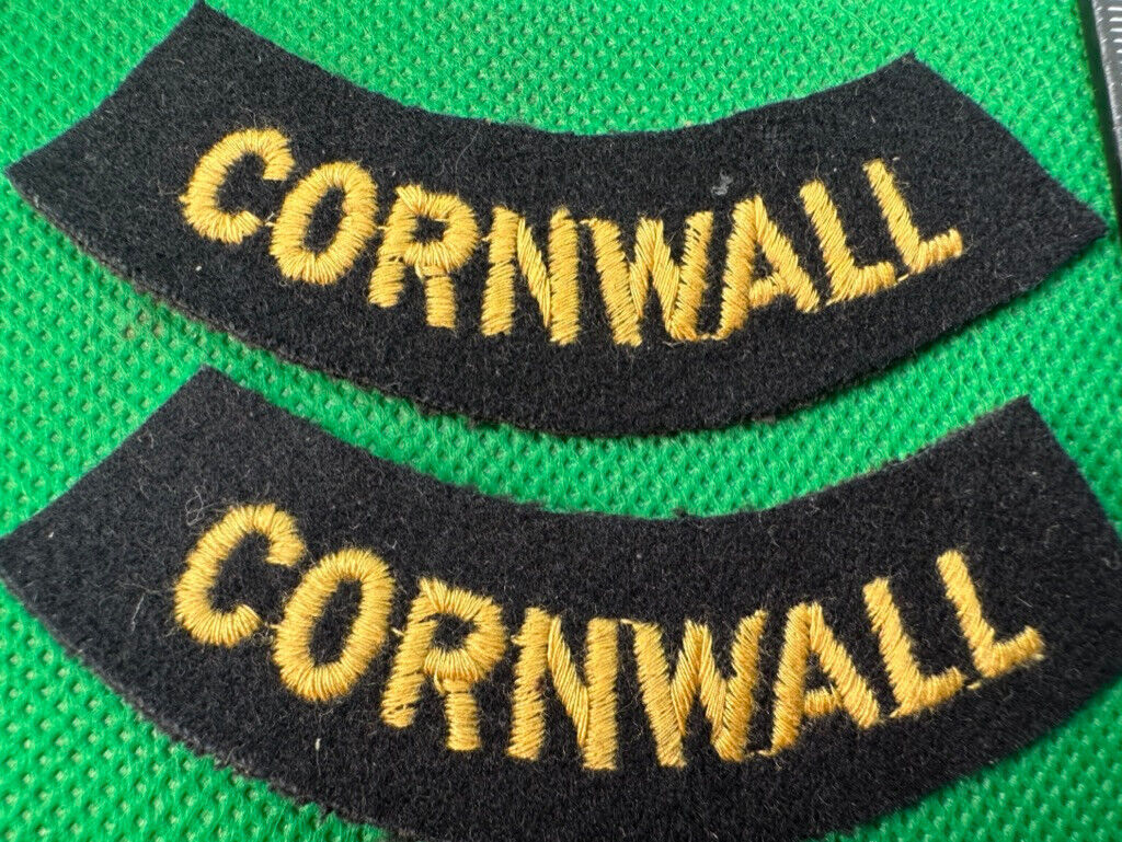 Original WW2 British Home Front Civil Defence Cornwall Shoulder Titles - The Militaria Shop
