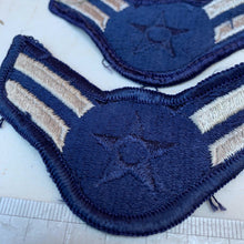 Load image into Gallery viewer, Pair of United States Air Force Rank Chevrons Navy Blue - Airmen First Class - The Militaria Shop