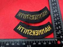 Load image into Gallery viewer, Original WW2 British Home Front Civil Defence Hammersmith Shoulder Titles - The Militaria Shop