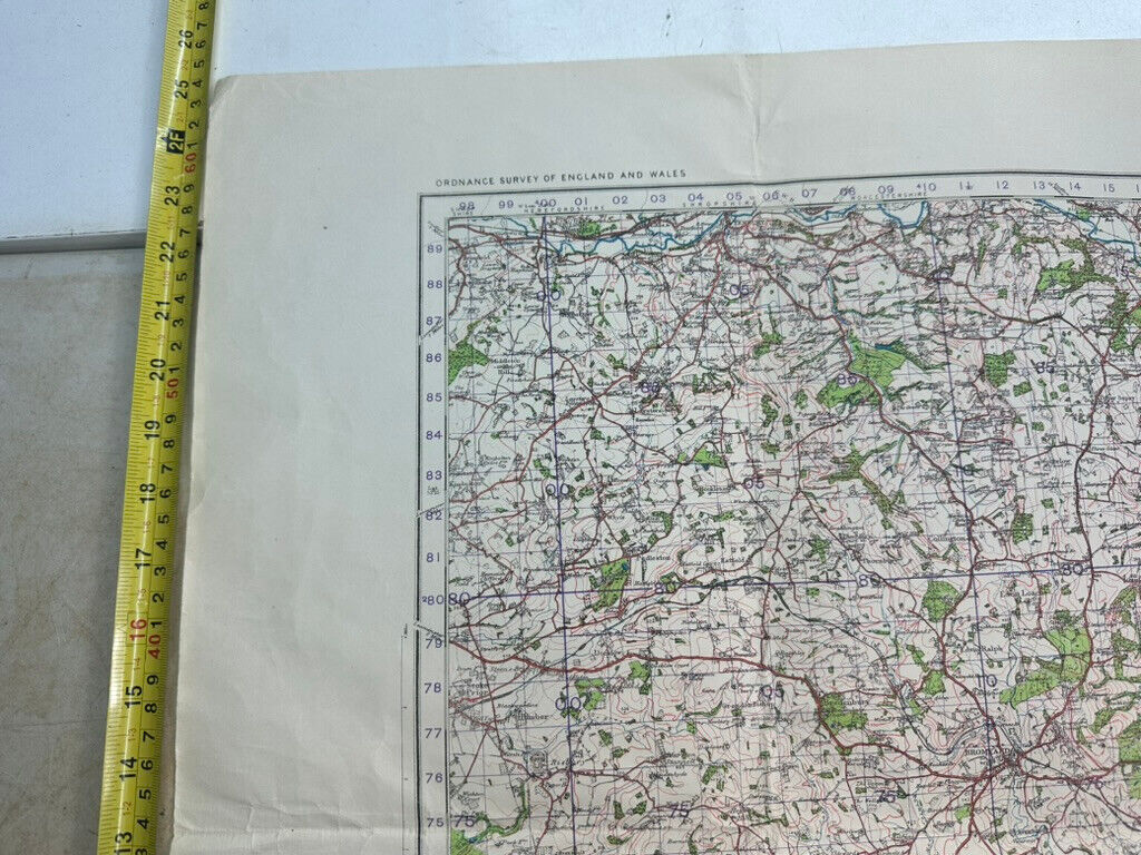 Original WW2 British Army OS Map of England - War Office - Worcester - The Militaria Shop