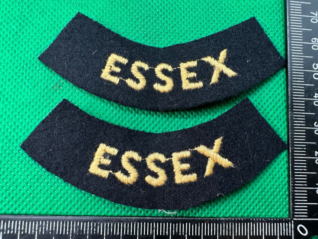 Original WW2 British Home Front Civil Defence Essex Shoulder Titles - The Militaria Shop