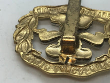 Load image into Gallery viewer, A silver & gilt washed SOUTH LANCASHIRE Regt dress cap badge with slider B1 - The Militaria Shop