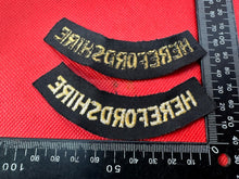 Load image into Gallery viewer, Original WW2 British Home Front Civil Defence Herefordshire Shoulder Titles - The Militaria Shop