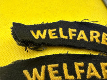 Load image into Gallery viewer, Original WW2 British Home Front Civil Defence Welfare Shoulder Titles - The Militaria Shop