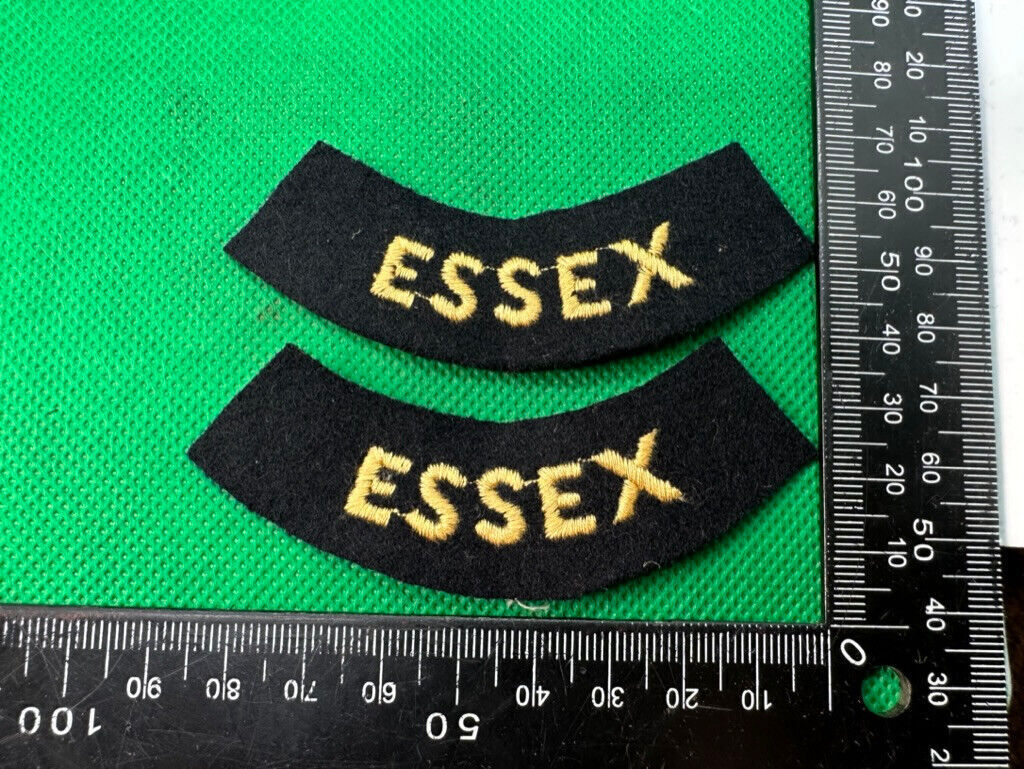 Original WW2 British Home Front Civil Defence Essex Shoulder Titles - The Militaria Shop