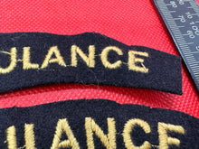 Lade das Bild in den Galerie-Viewer, Original WW2 British Home Front Civil Defence Ambulance Shoulder Title Pair - The Militaria Shop