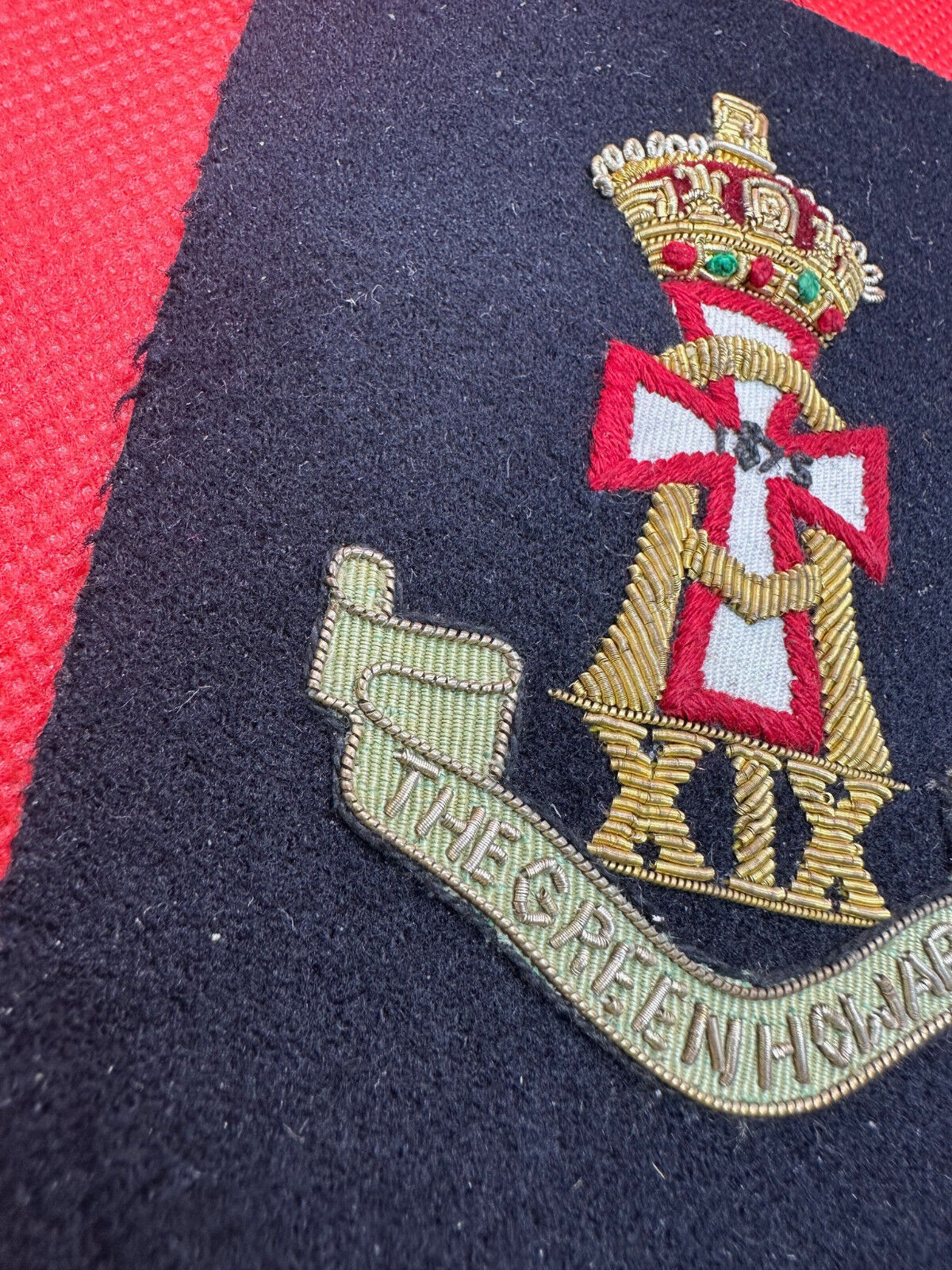 British Army Bullion Embroidered Blazer Badge - The Green Howards - King's - The Militaria Shop