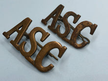 Load image into Gallery viewer, Original WW1 British Army Service Corps (A.S.C.) Shoulder Titles - The Militaria Shop
