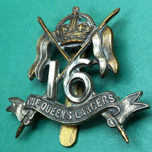 Load image into Gallery viewer, Original WW2 British Army 16th The Queen's Lancers Regiment Cap Badge - The Militaria Shop