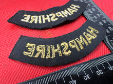 Load image into Gallery viewer, Original WW2 British Home Front Civil Defence Hampshire Shoulder Titles - The Militaria Shop