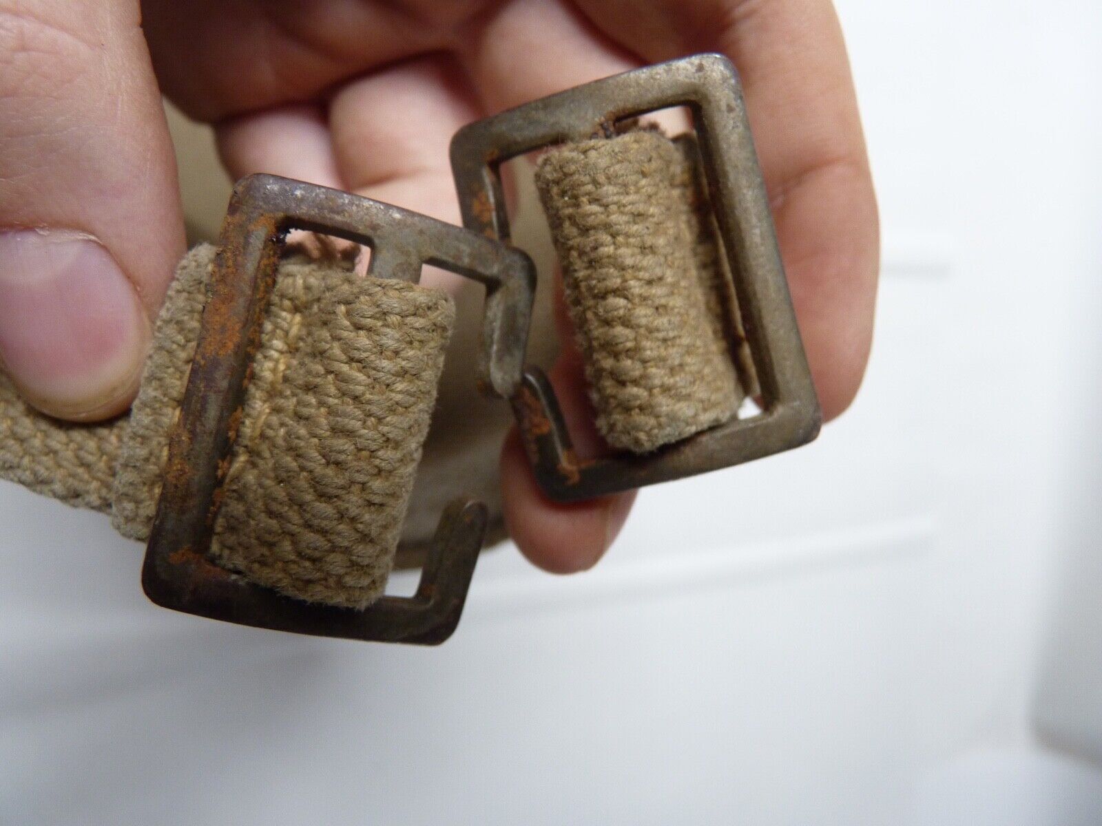 Original WW2 British Army Soldiers Water Bottle Carrier Harness - Dated 1944 - The Militaria Shop