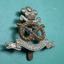 Load image into Gallery viewer, Original WW2 British Army North Stafford Regiment Cap Badge - The Militaria Shop