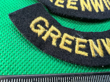 Load image into Gallery viewer, Original WW2 British Home Front Civil Defence Greenwich Shoulder Titles - The Militaria Shop