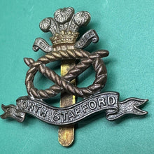 Load image into Gallery viewer, Original WW2 British Army North Stafford Regiment Cap Badge - The Militaria Shop