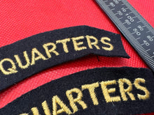 Load image into Gallery viewer, Original WW2 British Home Front Civil Defence Hedquarters Shoulder Title Pair - The Militaria Shop