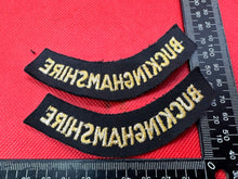 Load image into Gallery viewer, Original WW2 British Home Front Civil Defence Buckinghamshire Shoulder Titles - The Militaria Shop