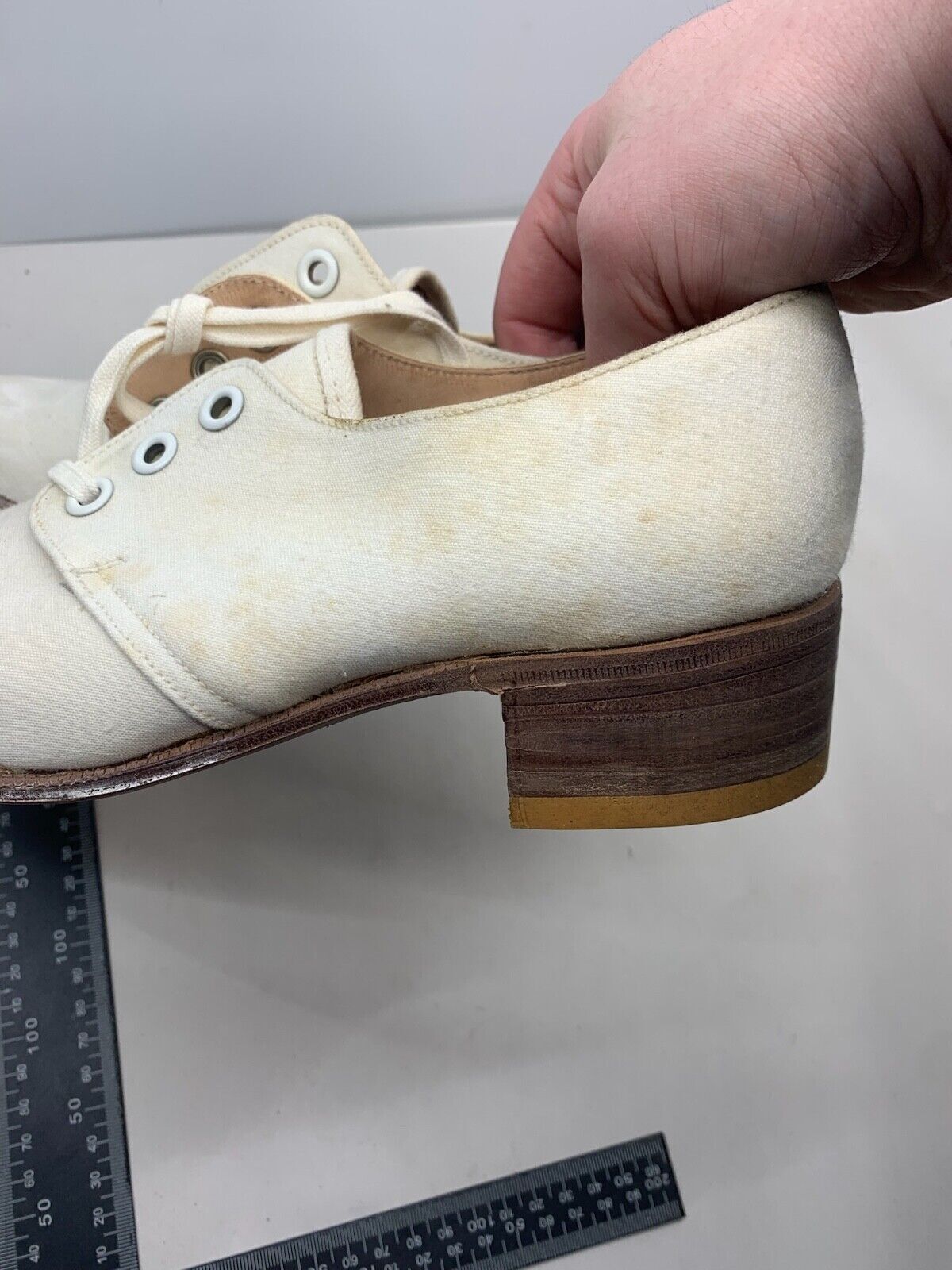 Original WW2 British Army Women's White Summer Shoes - ATS WAAF - Size 240s - The Militaria Shop
